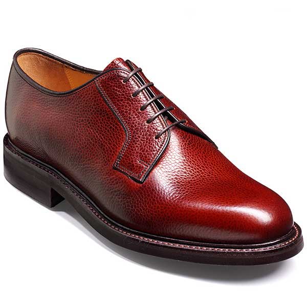 30% OFF BARKER Nairn Shoes - Mens Country Derby Dainite Sole - Cherry Grain - Size: UK 10