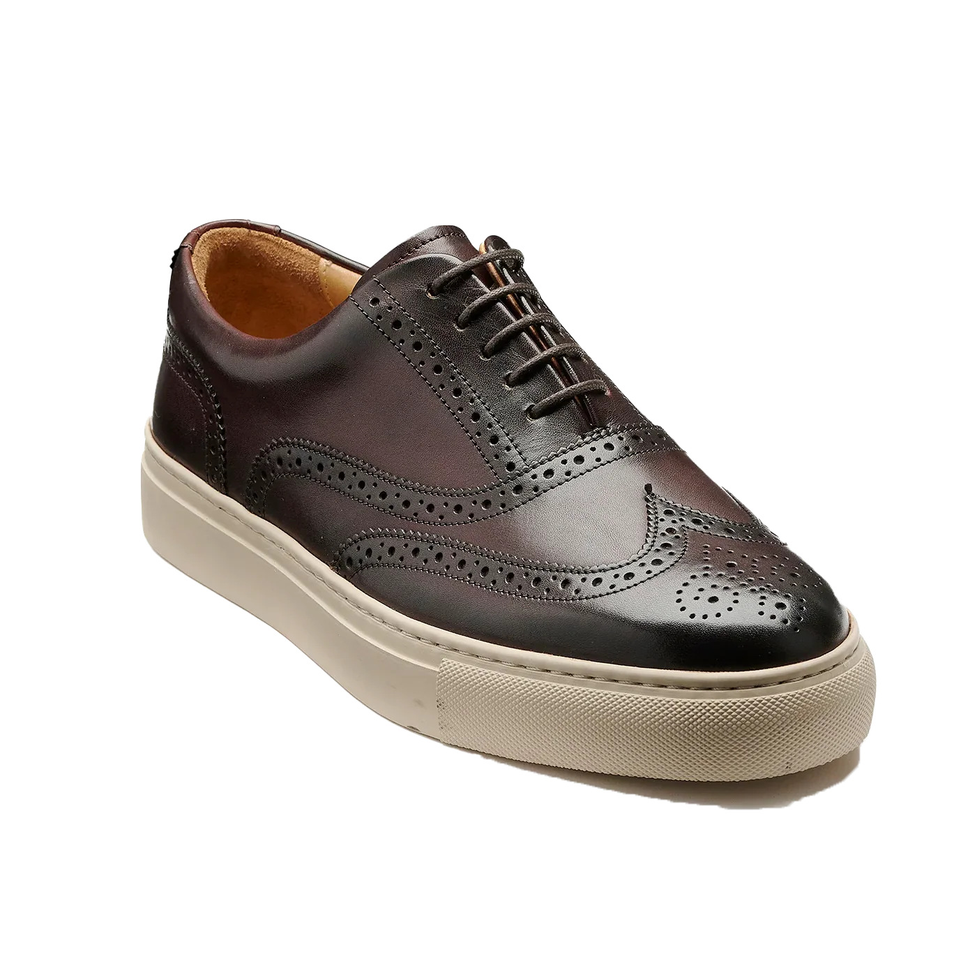 30% OFF - BARKER Owen Shoes - Men's Brogue Sneaker - Mocha Calf - Size: UK 8 & 12
