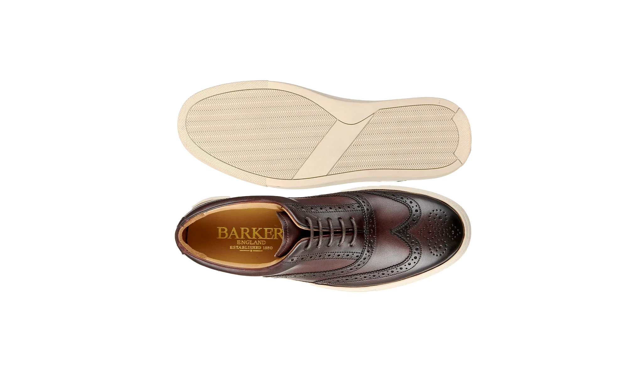 30% OFF - BARKER Owen Shoes - Men's Brogue Sneaker - Mocha Calf - Size: UK 8 & 12 - Image 4