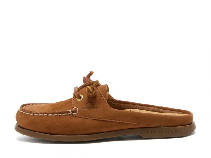 30% OFF CHATHAM Ladies Lyme G2 Leather Mule Boat Shoes - Tan - Size: UK 6.5 - Image 4