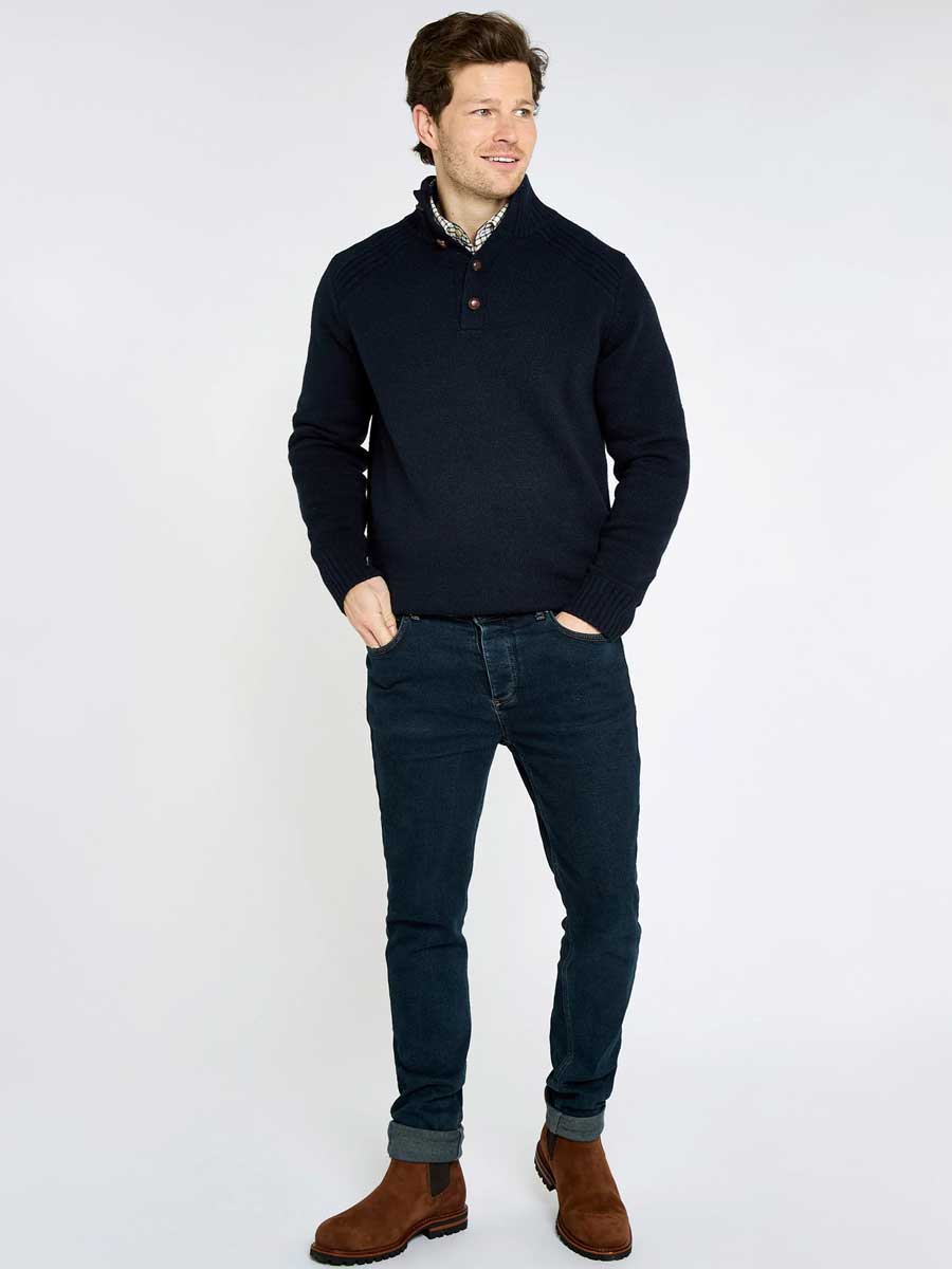 50% OFF DUBARRY Shields Button Neck Sweater - Men's - Navy - Size: SMALL - Image 3