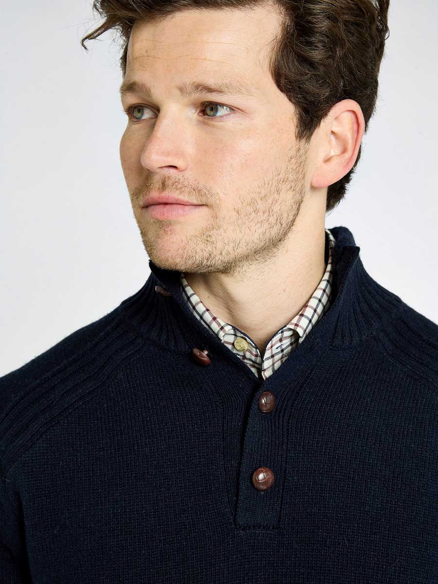 50% OFF DUBARRY Shields Button Neck Sweater - Men's - Navy - Size: SMALL - Image 4