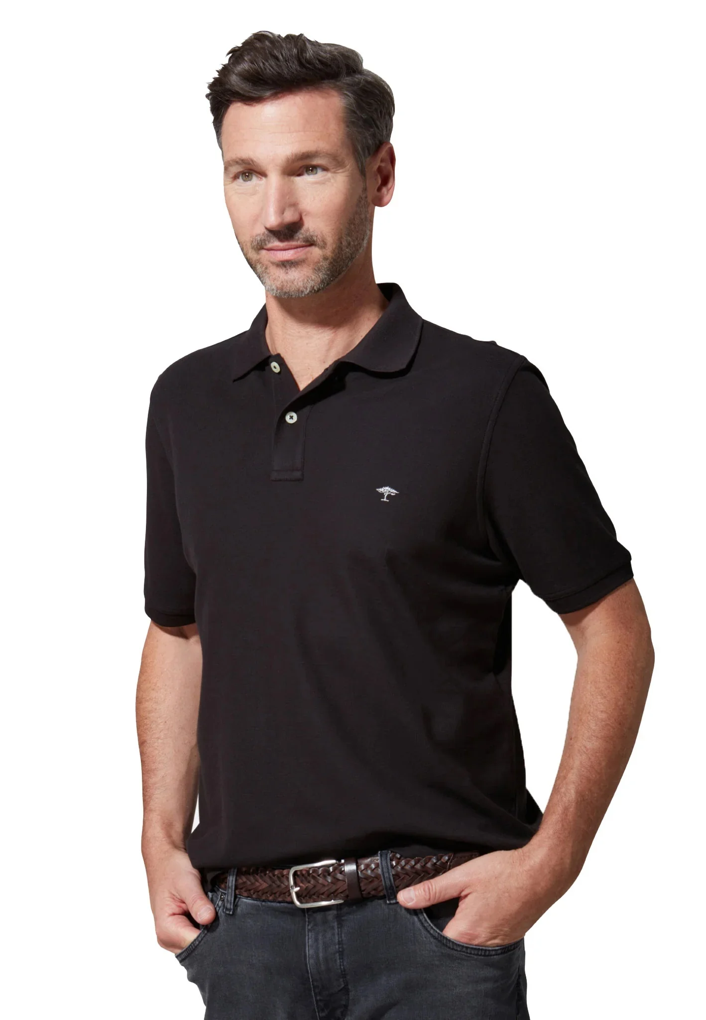 30% OFF - FYNCH HATTON Pique Polo Shirt - Men's Supima Cotton – Black - Size: LARGE - Image 4