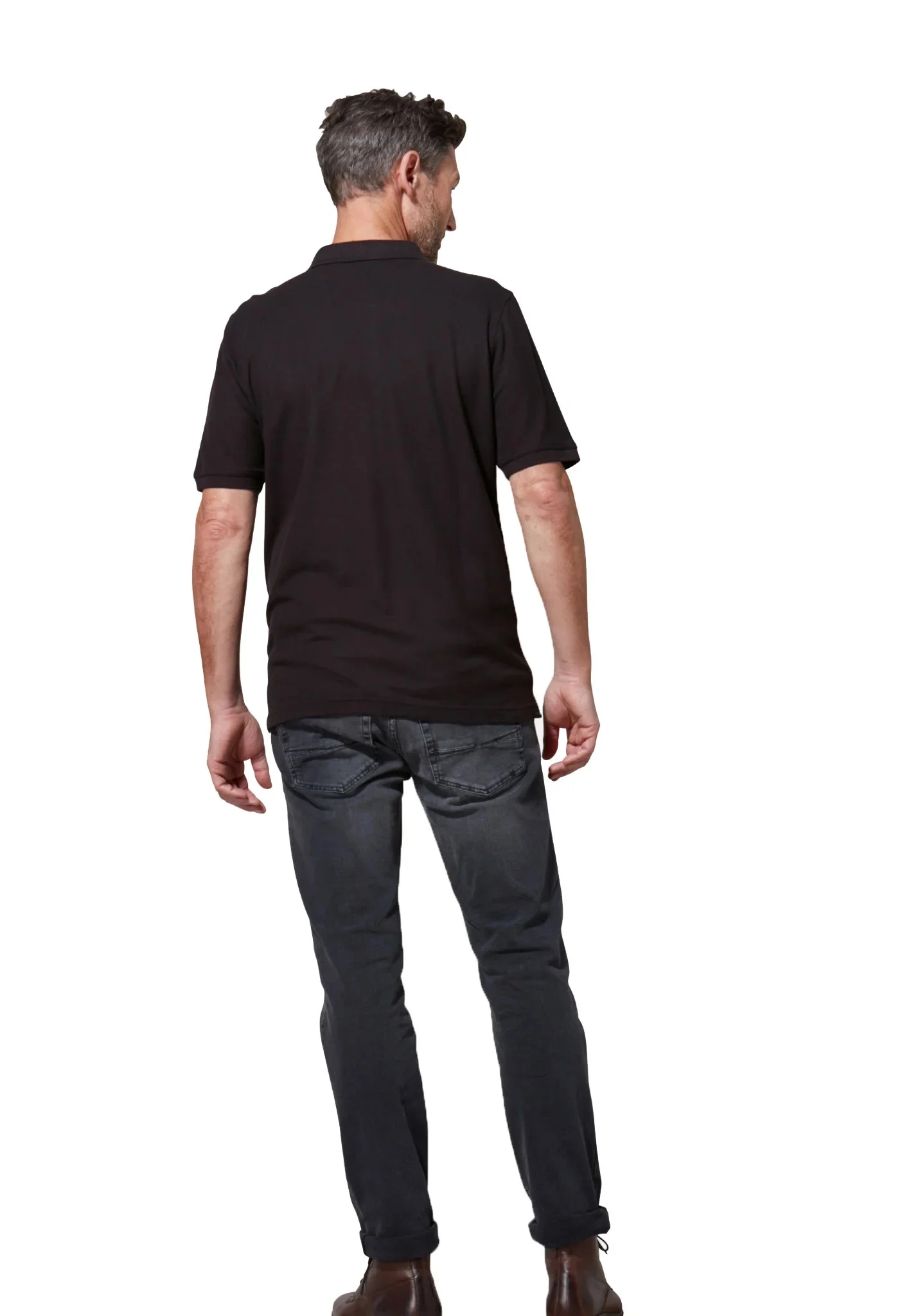 30% OFF - FYNCH HATTON Pique Polo Shirt - Men's Supima Cotton – Black - Size: LARGE - Image 5