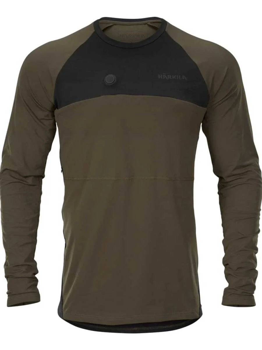 30% OFF - HARKILA Heat Control L/S T-Shirt - Mens - Willow Green & Black - Size: XXL