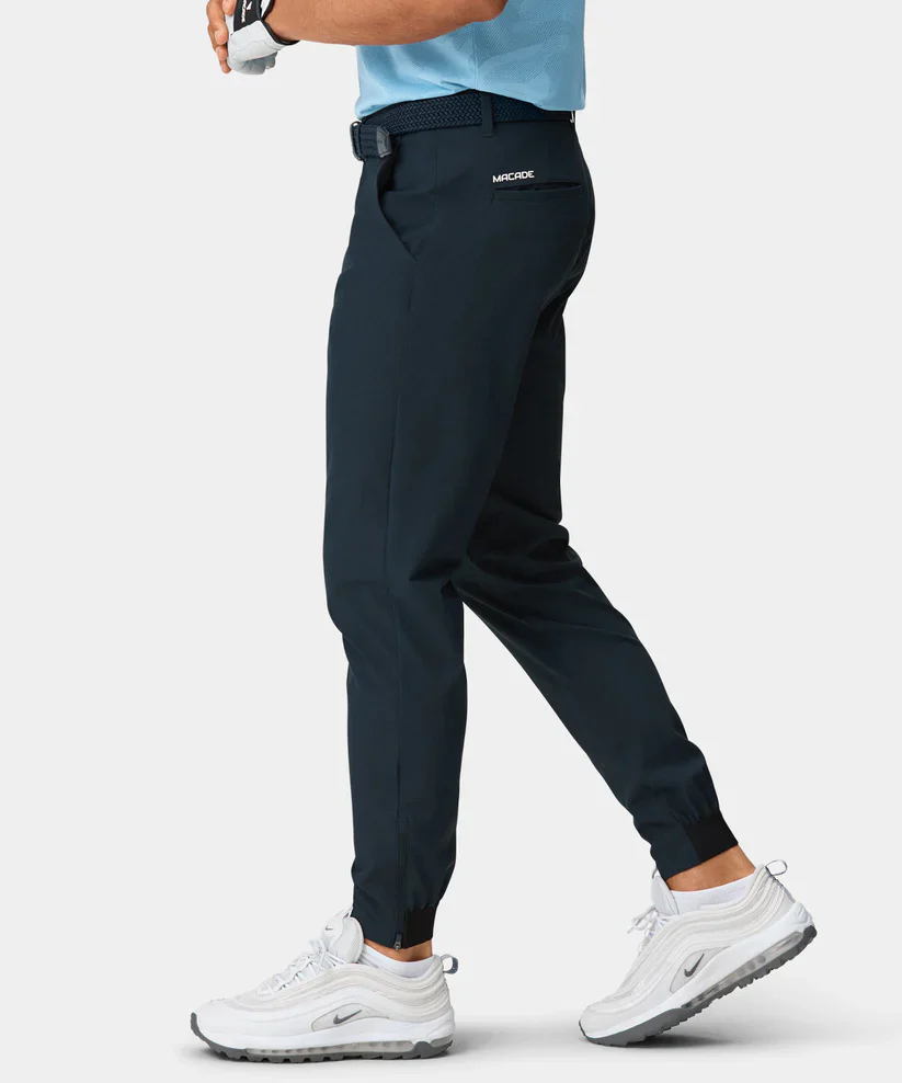MACADE Men’s Four-Way Stretch Golf Joggers – Tapered Performance Fit – Navy - Image 3