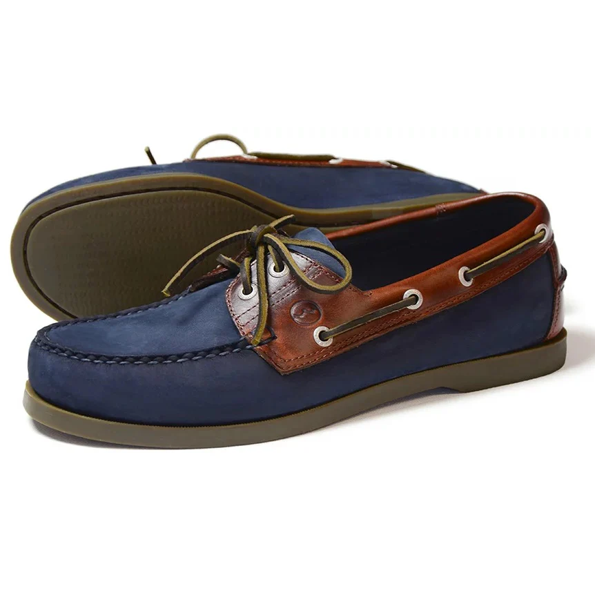 30% OFF - ORCA BAY Ladies Oakland Leather Deck Shoes - Navy/Oak - Size: UK 5