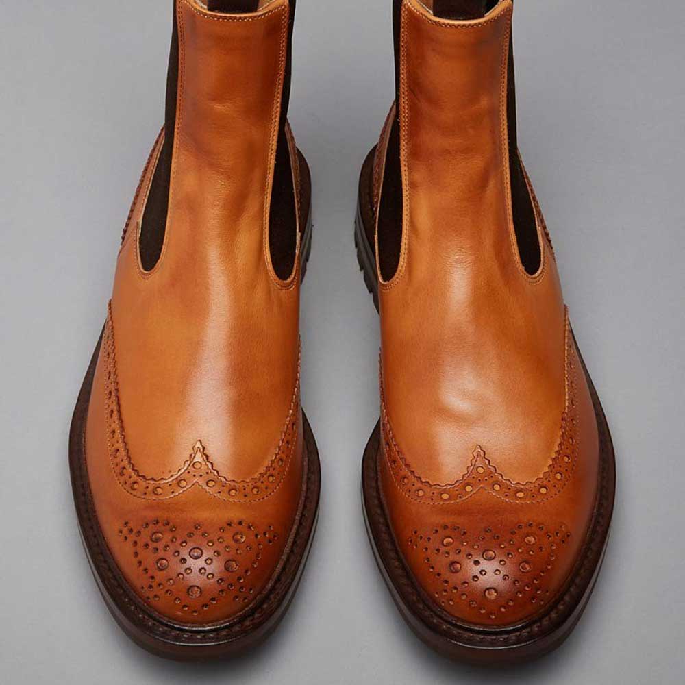 30% OFF TRICKER'S Henry Boots - Mens Commando Sole - 1001 Burnished Tan - Size: UK 9 - Image 5