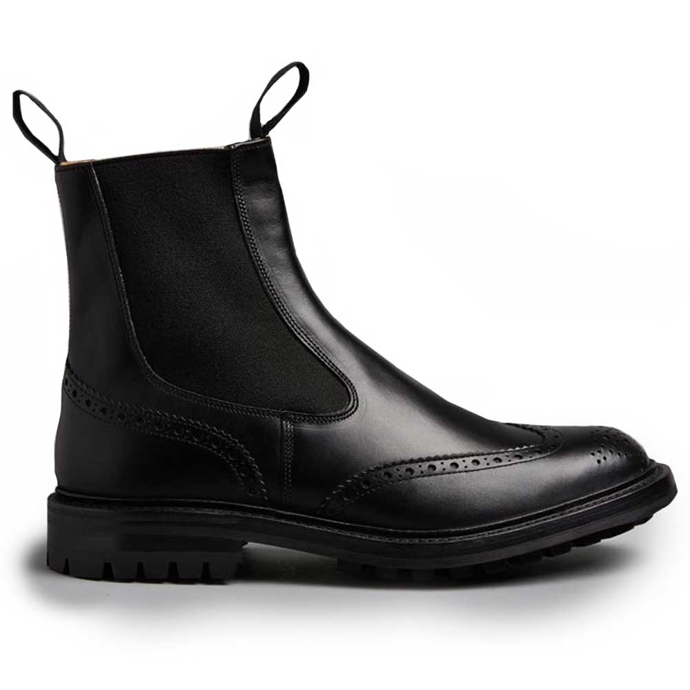 30% OFF TRICKER'S Henry Boots - Mens Commando Sole - Black Calf - Size: UK 8.5