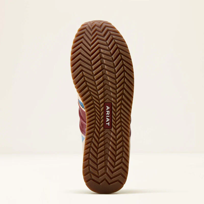 ARIAT Ranch Runner Trainers - Womens - Tan Suede & Denim Stars - Image 6