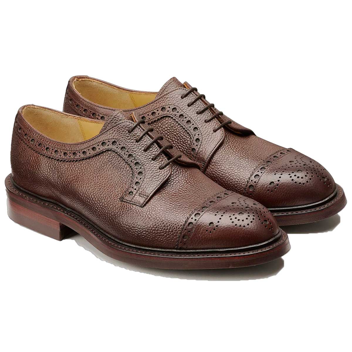 BARKER Keswick Shoes - Mens Brogues - Chocolate Grain - Image 2