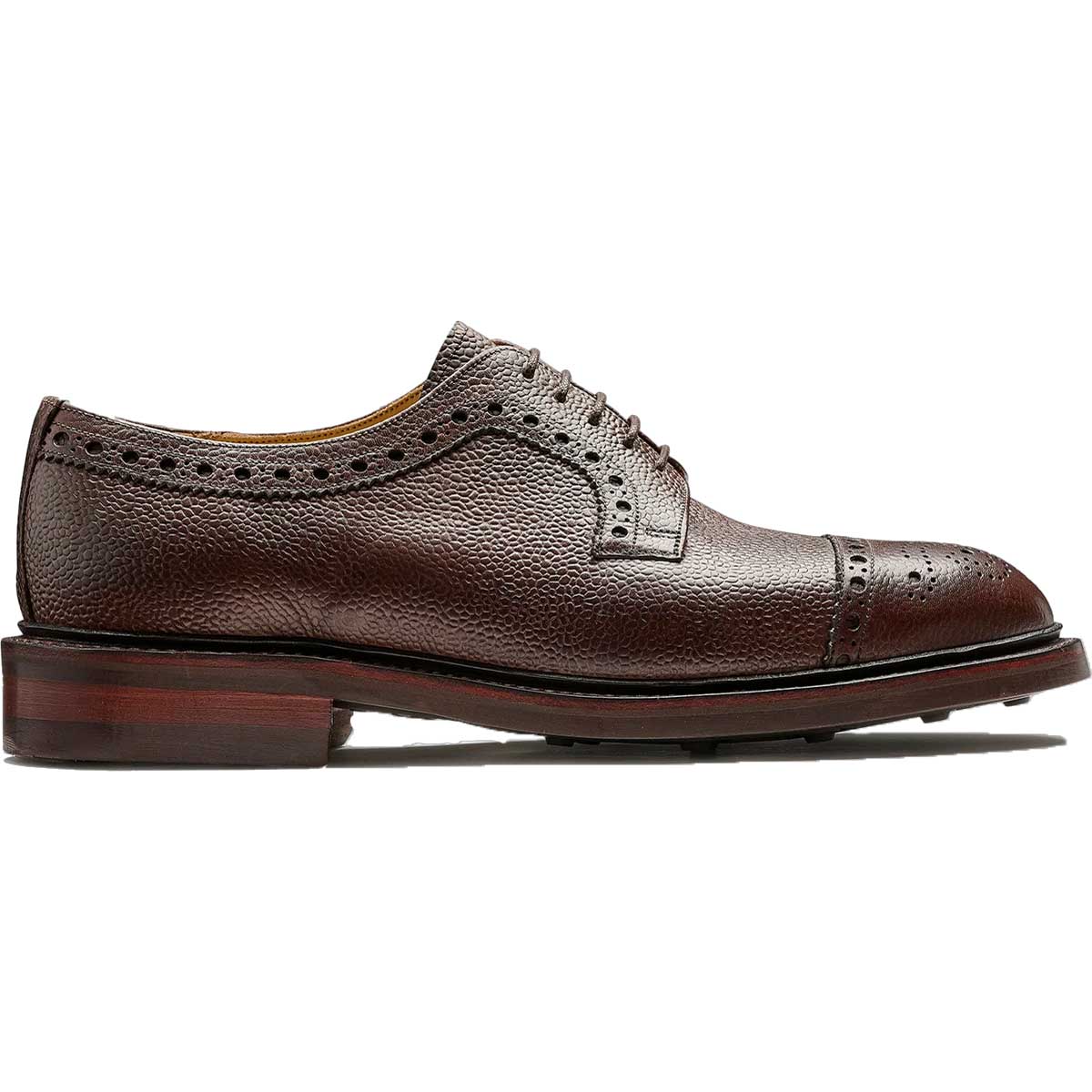 BARKER Keswick Shoes - Mens Brogues - Chocolate Grain - Image 3