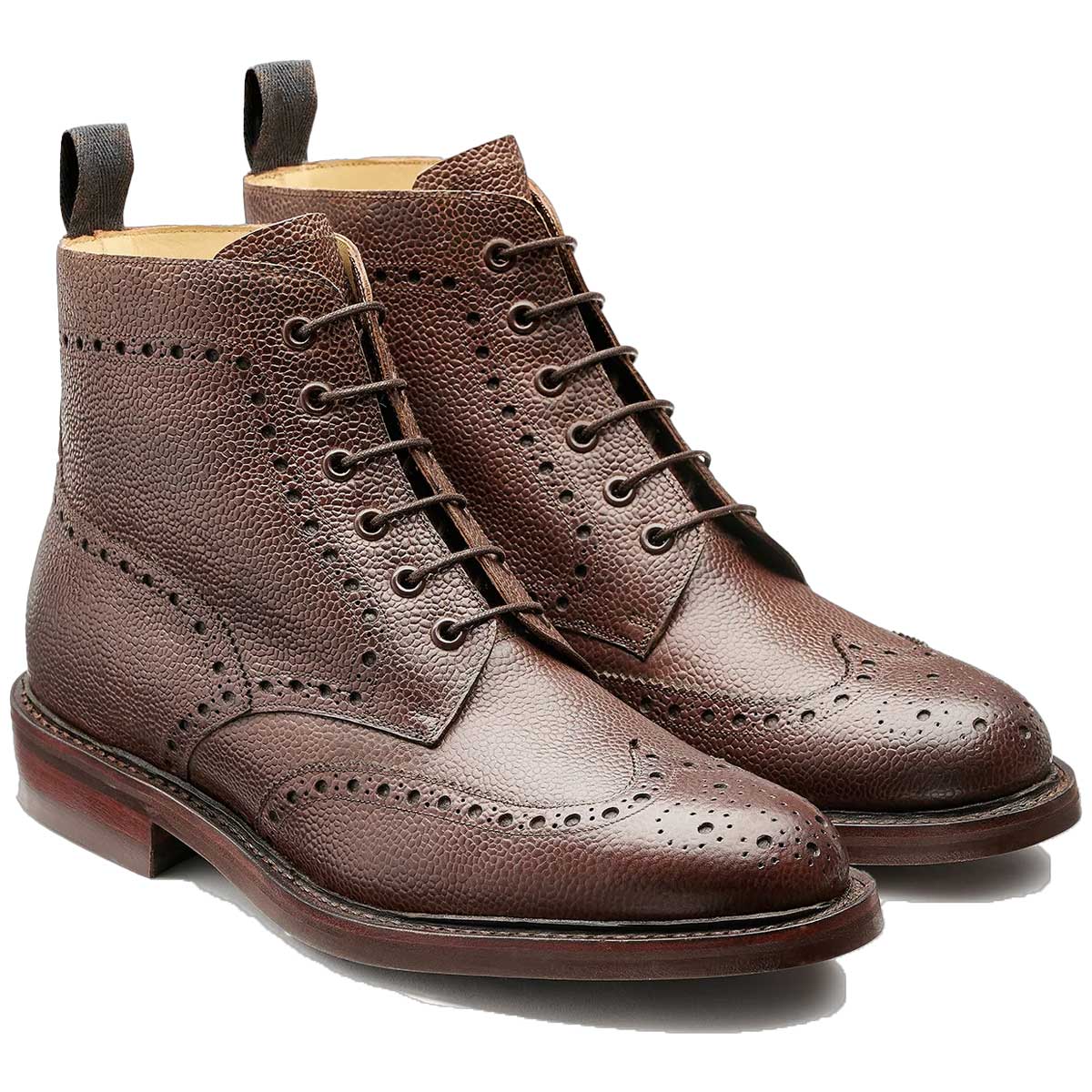 BARKER Pennine Boots - Mens Derby Brogue - Chocolate Grain - Image 2