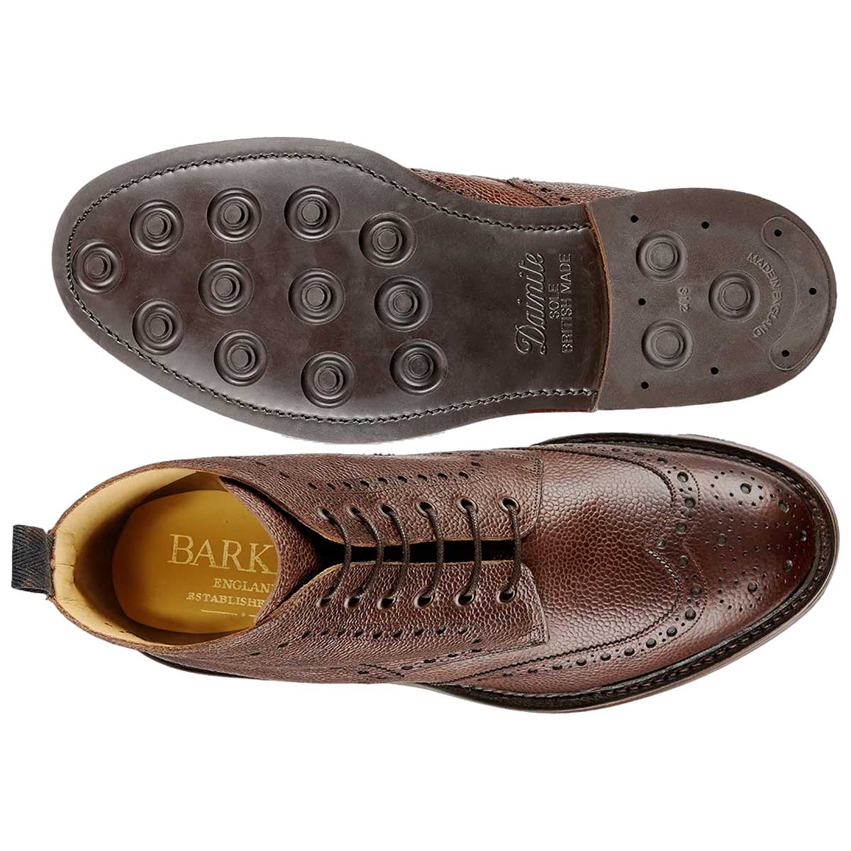 BARKER Pennine Boots - Mens Derby Brogue - Chocolate Grain - Image 4