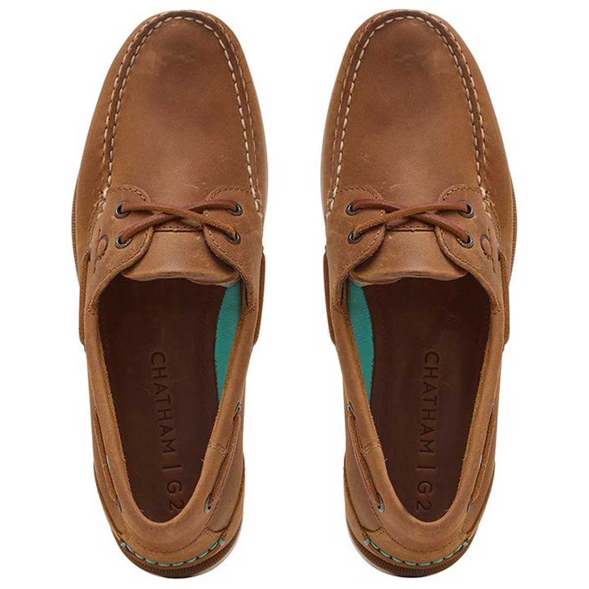 CHATHAM Mens Deck II G2 Leather Boat Shoes - Walnut - Image 6