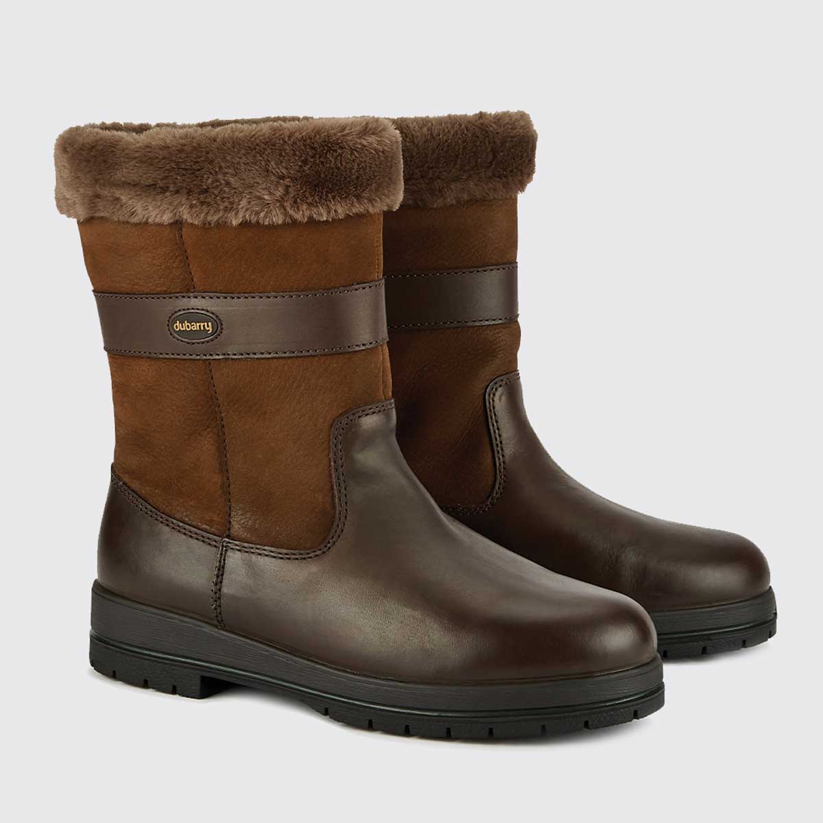 DUBARRY Foxrock Fur Lined Country Boots - Womens - Walnut - Image 3