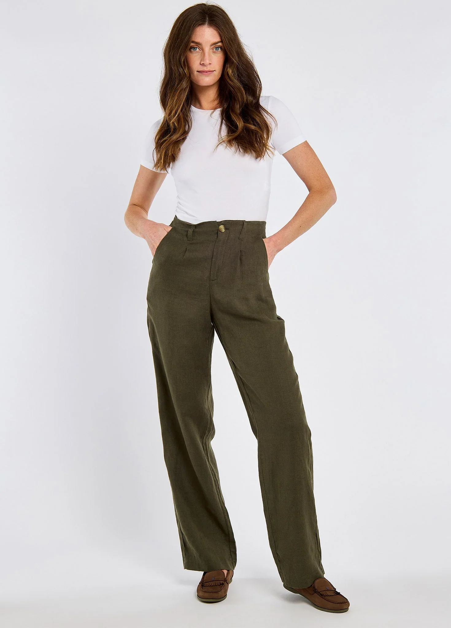 DUBARRY Kelby Women’s Linen Trousers - Khaki - Image 2