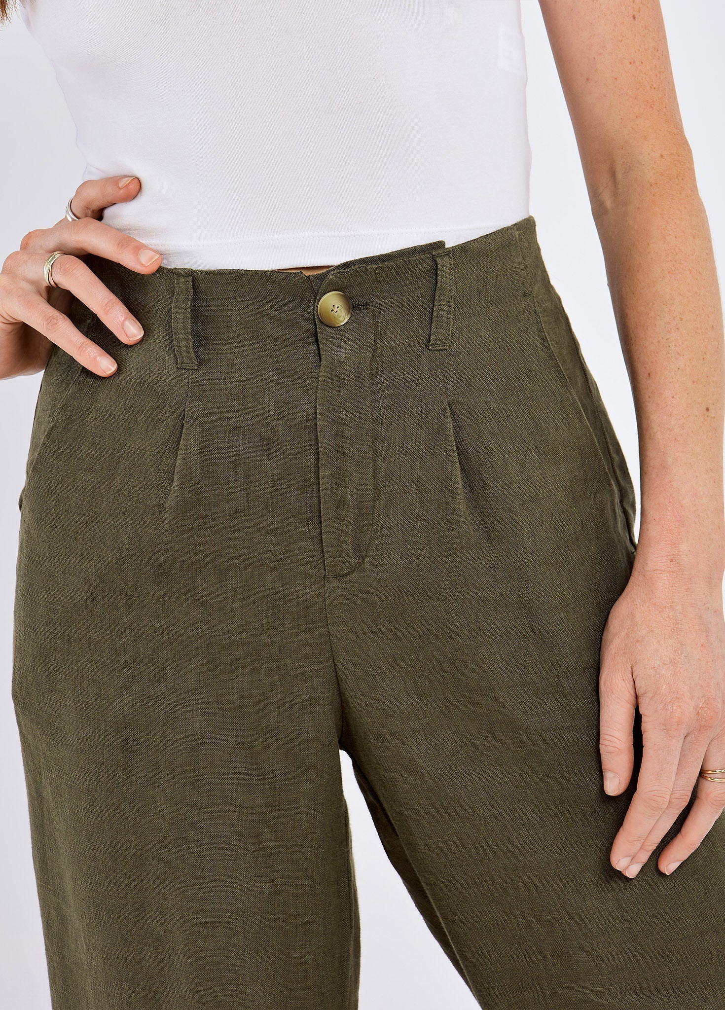DUBARRY Kelby Women’s Linen Trousers - Khaki - Image 4