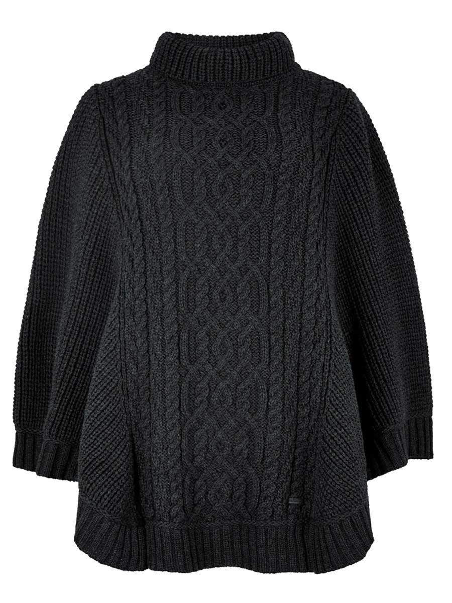 DUBARRY Kilronan Merino Poncho - Womens - Charcoal - Image 4