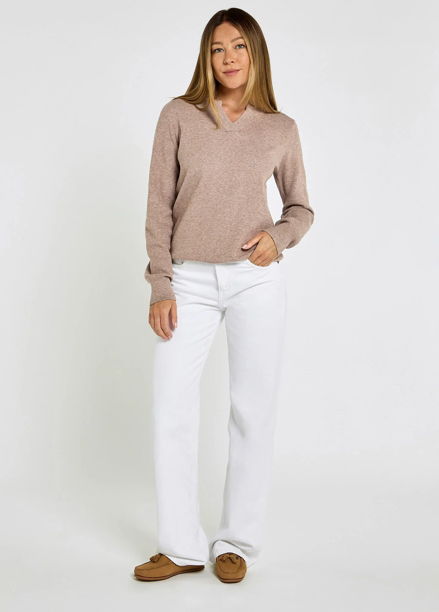 DUBARRY Kiltartan Textured Knitted Sweatshirt - Women's - Taupe - Image 4