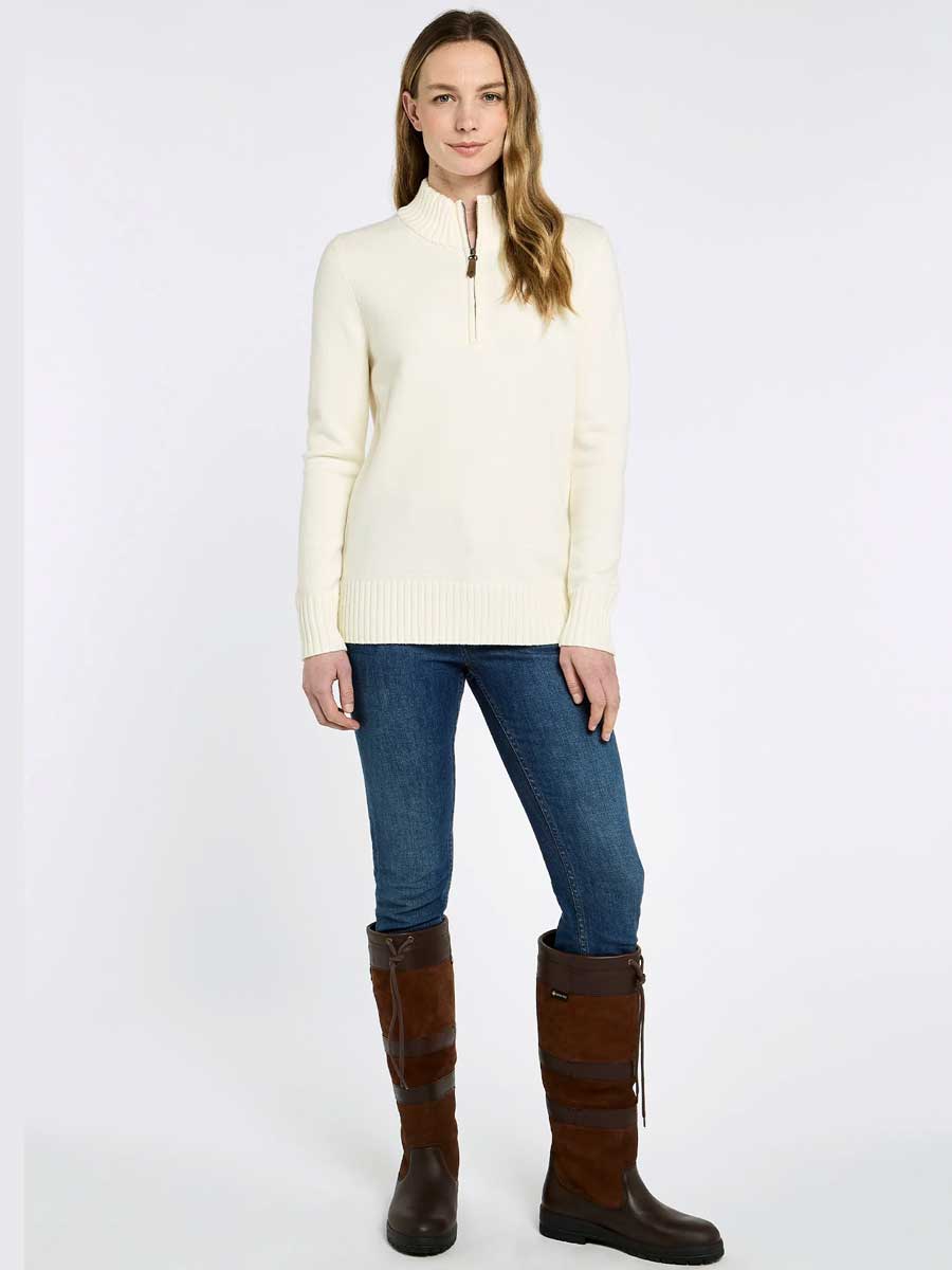 40% OFF DUBARRY Markham Zip Neck Sweater - Women's - Chalk - Size: UK 12 & 16 - Image 3