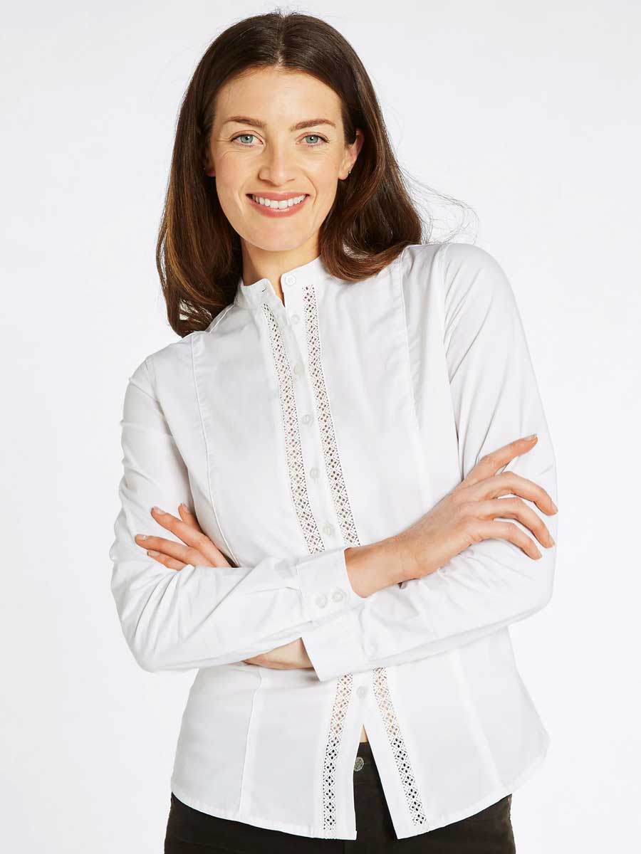 40% OFF - DUBARRY Waterlily Women's Mandarin Collar Shirt - White - Size: UK 16 - Image 3