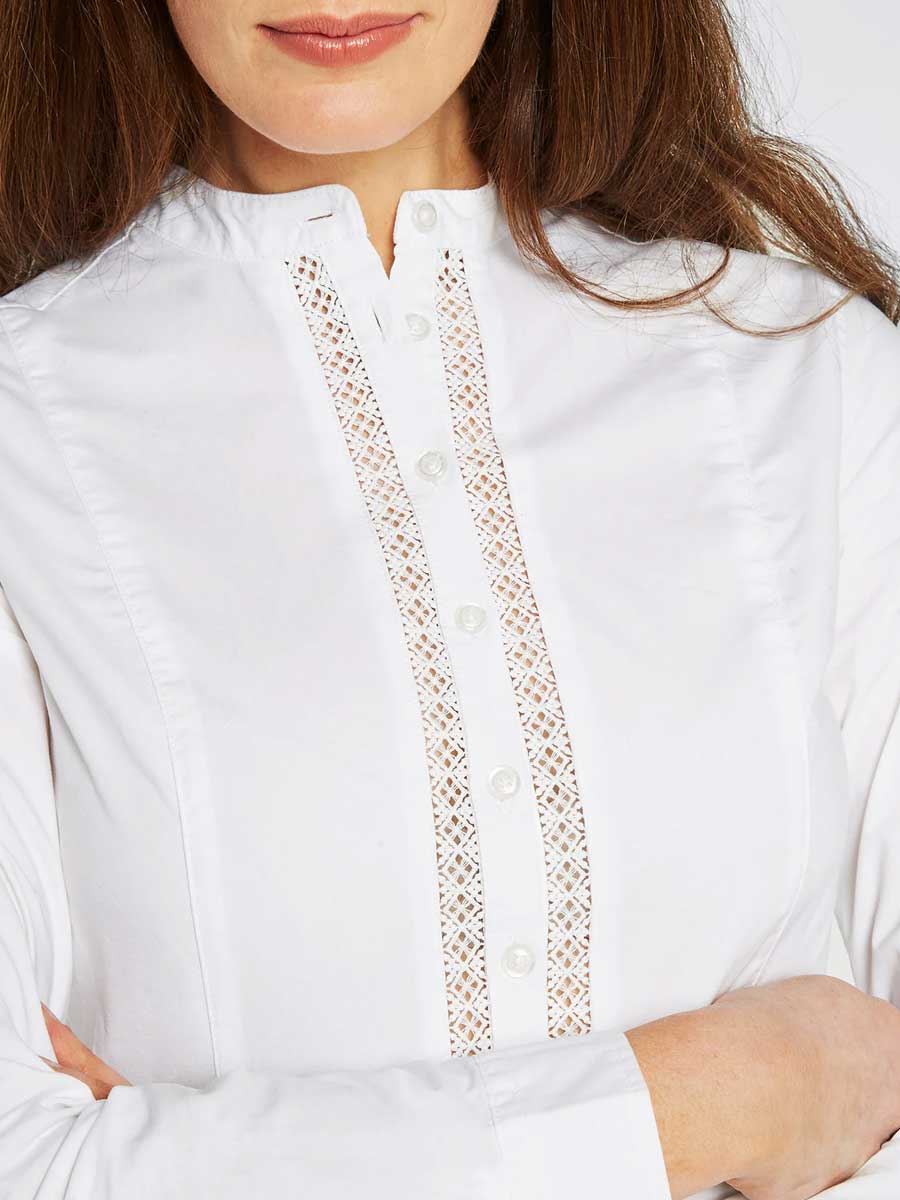40% OFF - DUBARRY Waterlily Women's Mandarin Collar Shirt - White - Size: UK 16 - Image 4