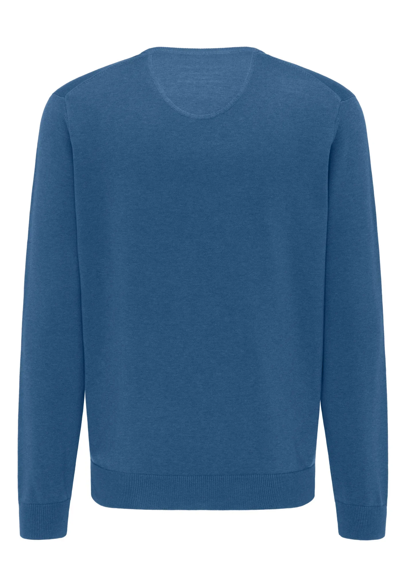FYNCH HATTON V-Neck Sweater - Men's Fine Knit – Azure - Image 2
