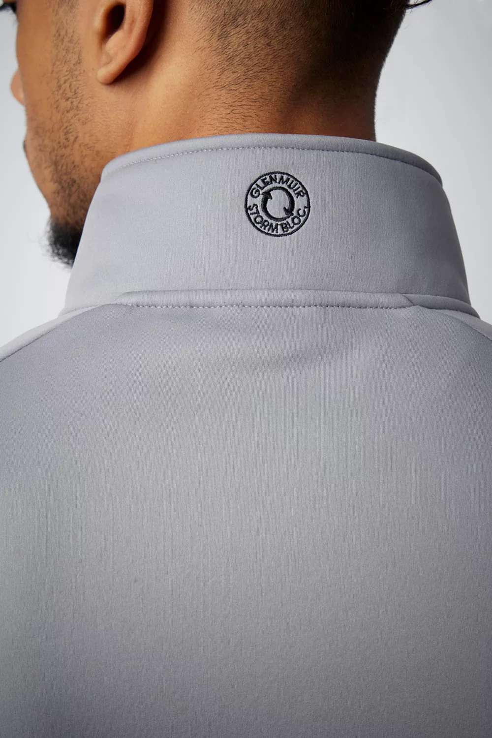 GLENMUIR Arden Full Zip Thermal Chevron Performance Golf Jacket - Men's - Mid Grey Marl - Image 3
