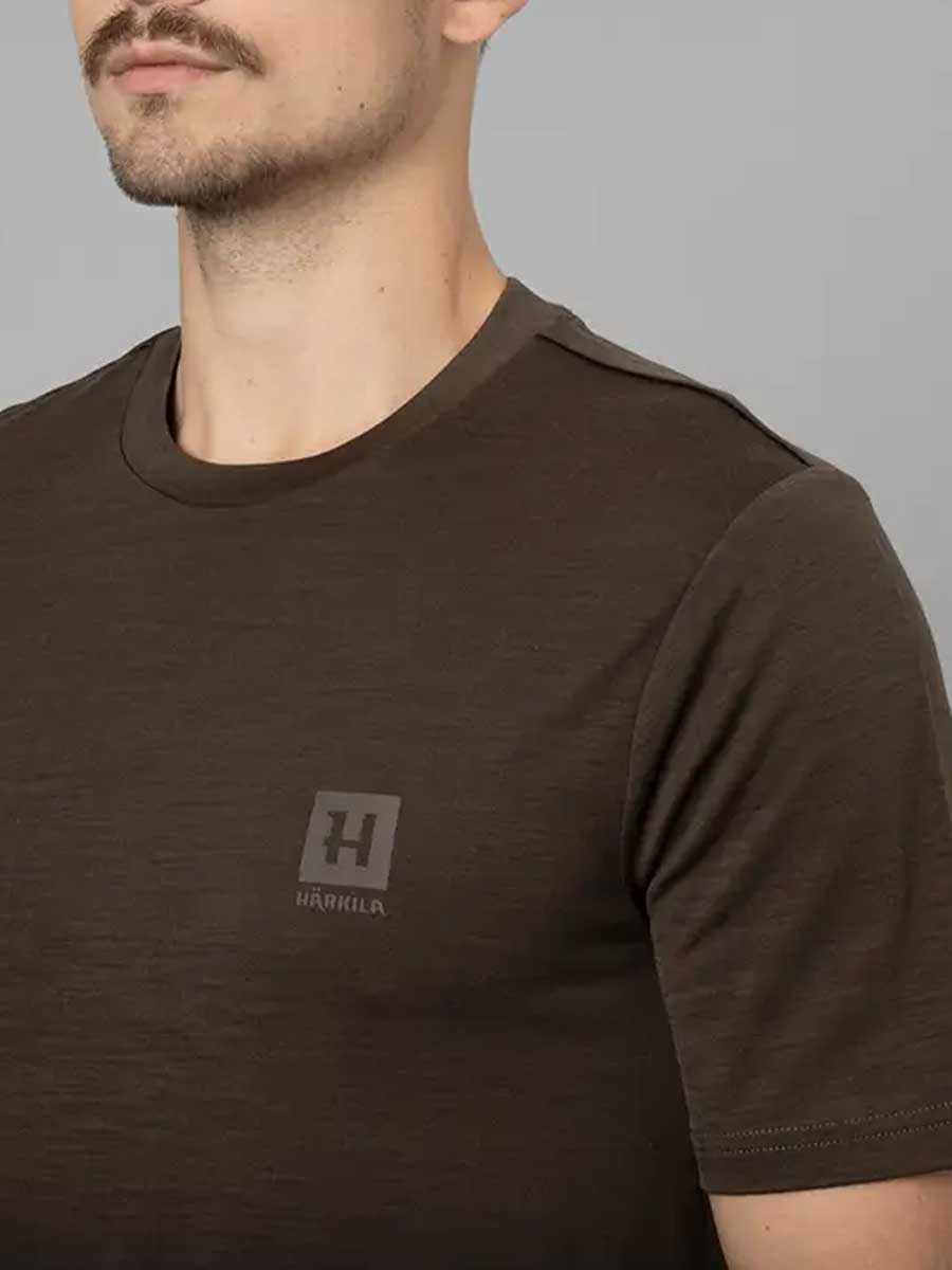 HARKILA Base All Season Short Sleeve T-Shirt - Mens - Shadow Brown - Image 2