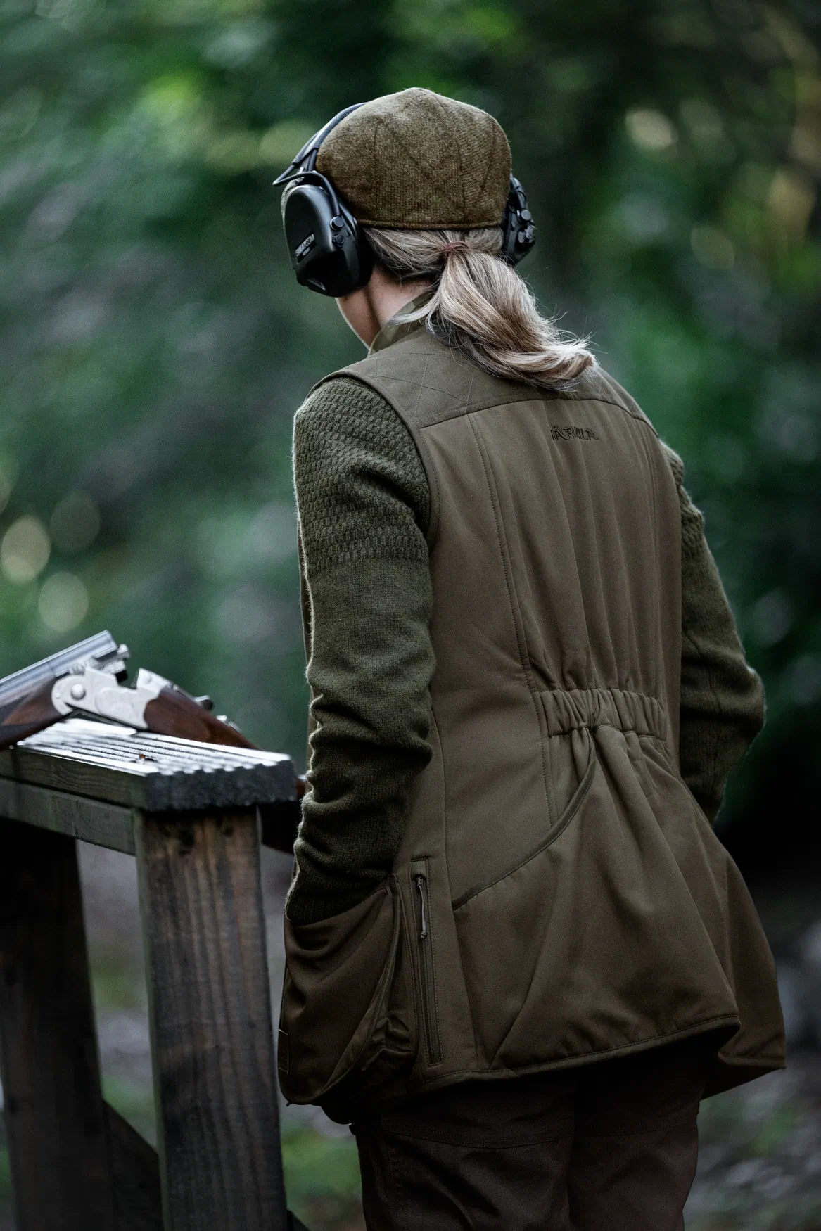 HARKILA Skye Shooting Waistcoat - Womens - Willow Green / Shadow Brown - Image 11