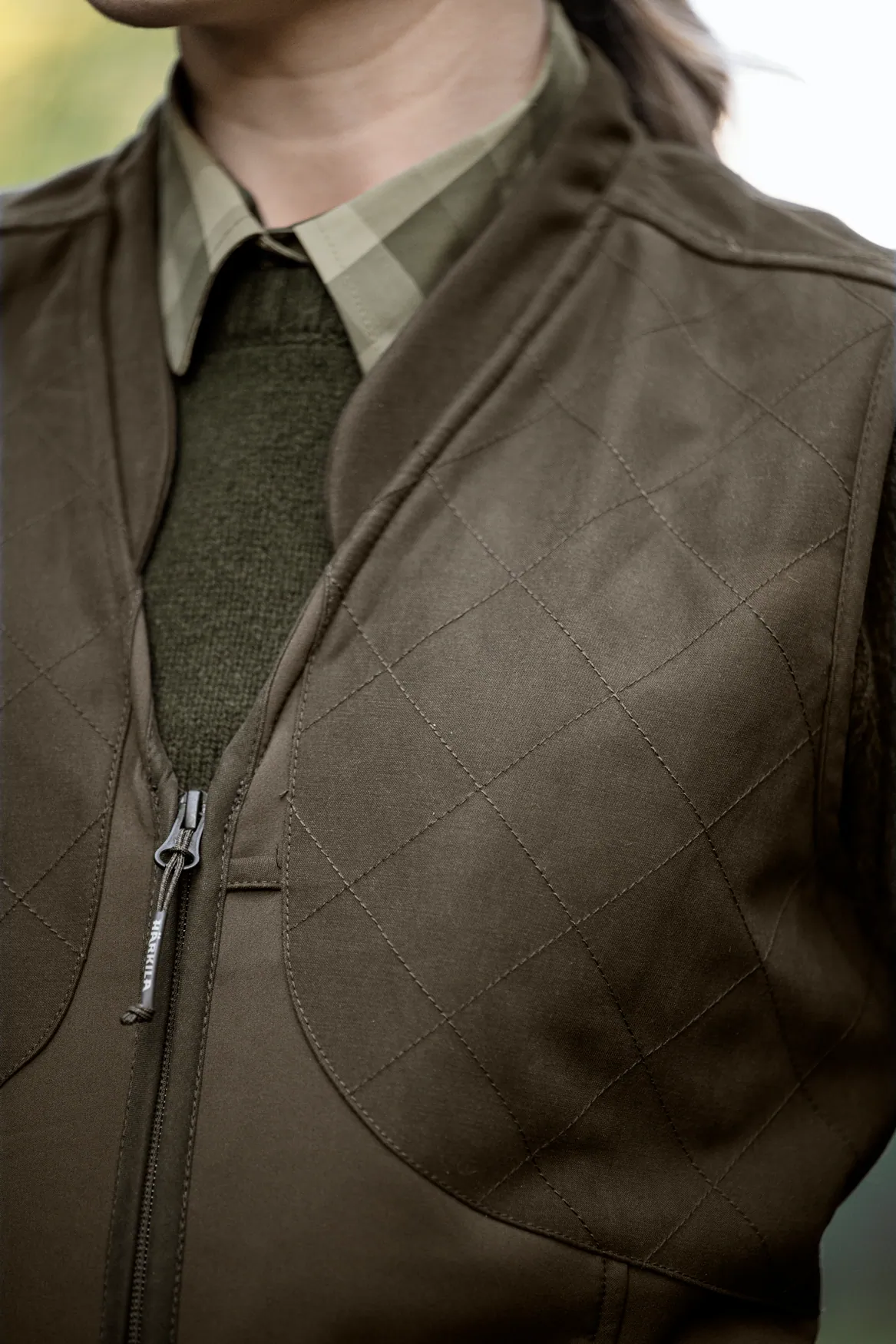 HARKILA Skye Shooting Waistcoat - Womens - Willow Green / Shadow Brown - Image 16