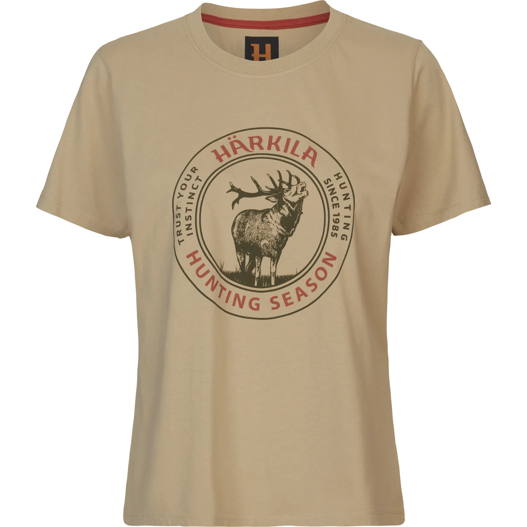 HARKILA Stag Badge T-Shirt - Womens - Sand