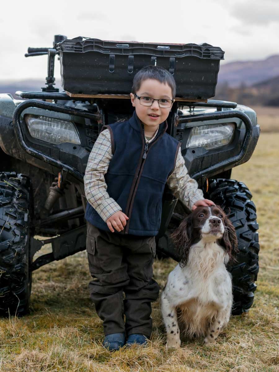 HOGGS OF FIFE Ambassador Junior Tattersall Shirt - Ivory/Navy Check - Image 2