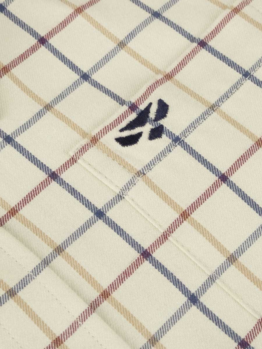 HOGGS OF FIFE Ambassador Junior Tattersall Shirt - Ivory/Navy Check - Image 3