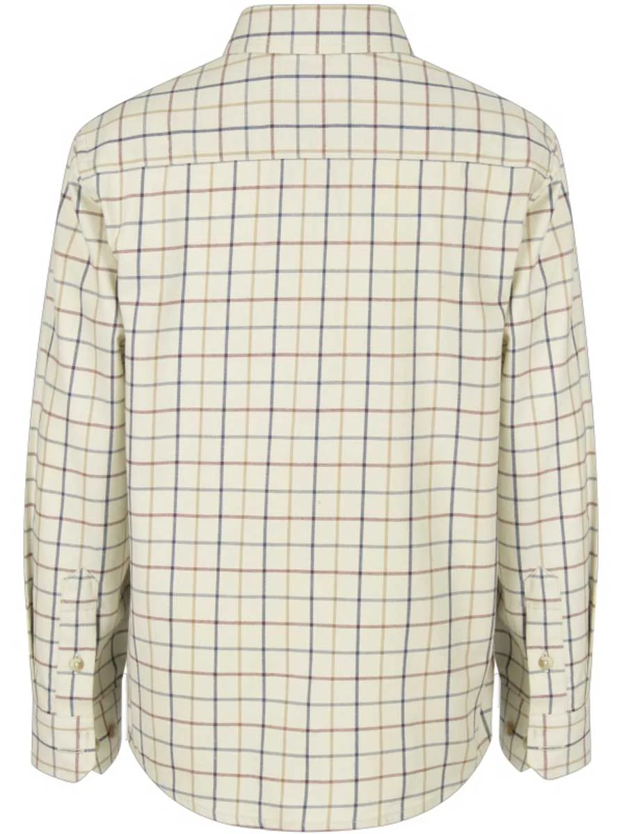 HOGGS OF FIFE Ambassador Junior Tattersall Shirt - Ivory/Navy Check - Image 4