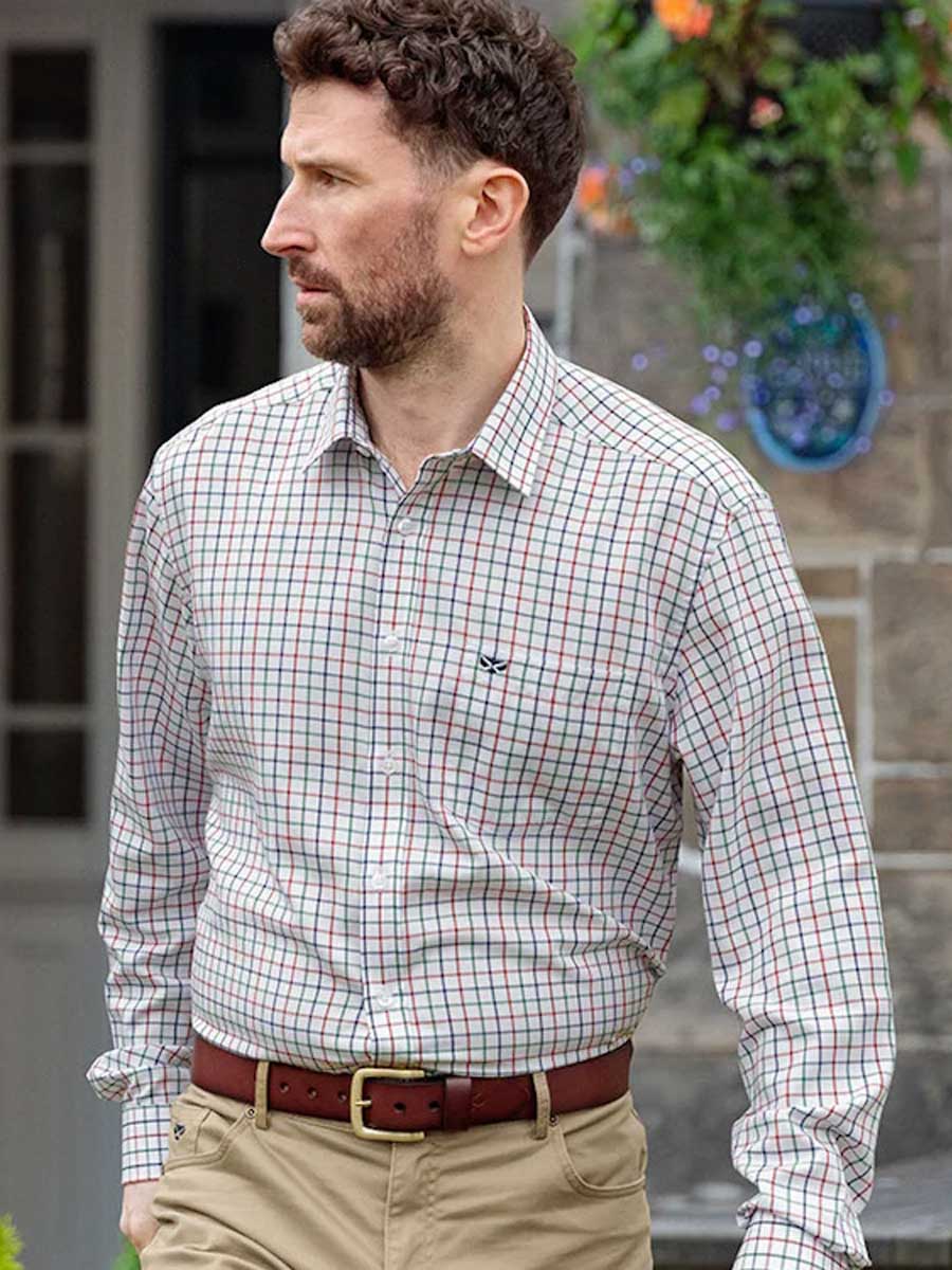 HOGGS OF FIFE Fernie Bamboo Shirt - Mens - Green / Red / Blue - Image 2
