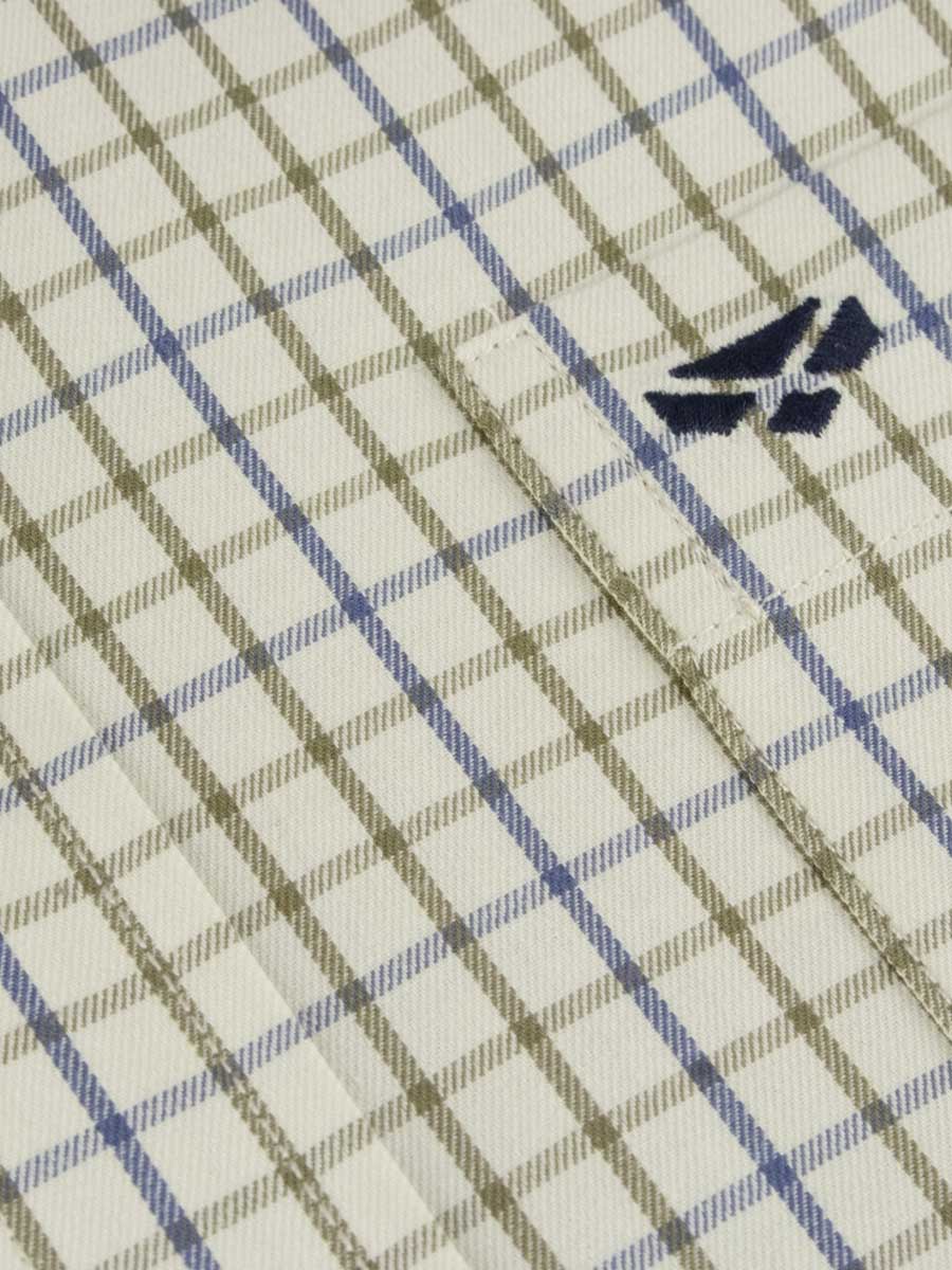 HOGGS OF FIFE Inverness Cotton Tattersall Shirt - Mens - Navy/Olive Check - Image 2