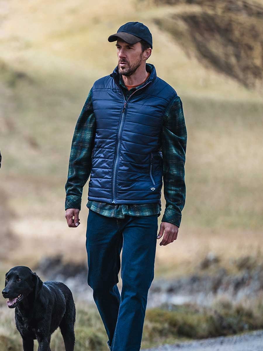 HOGGS OF FIFE Kingston Rip-Stop Gilet - Mens - Navy / Merlot - Image 2