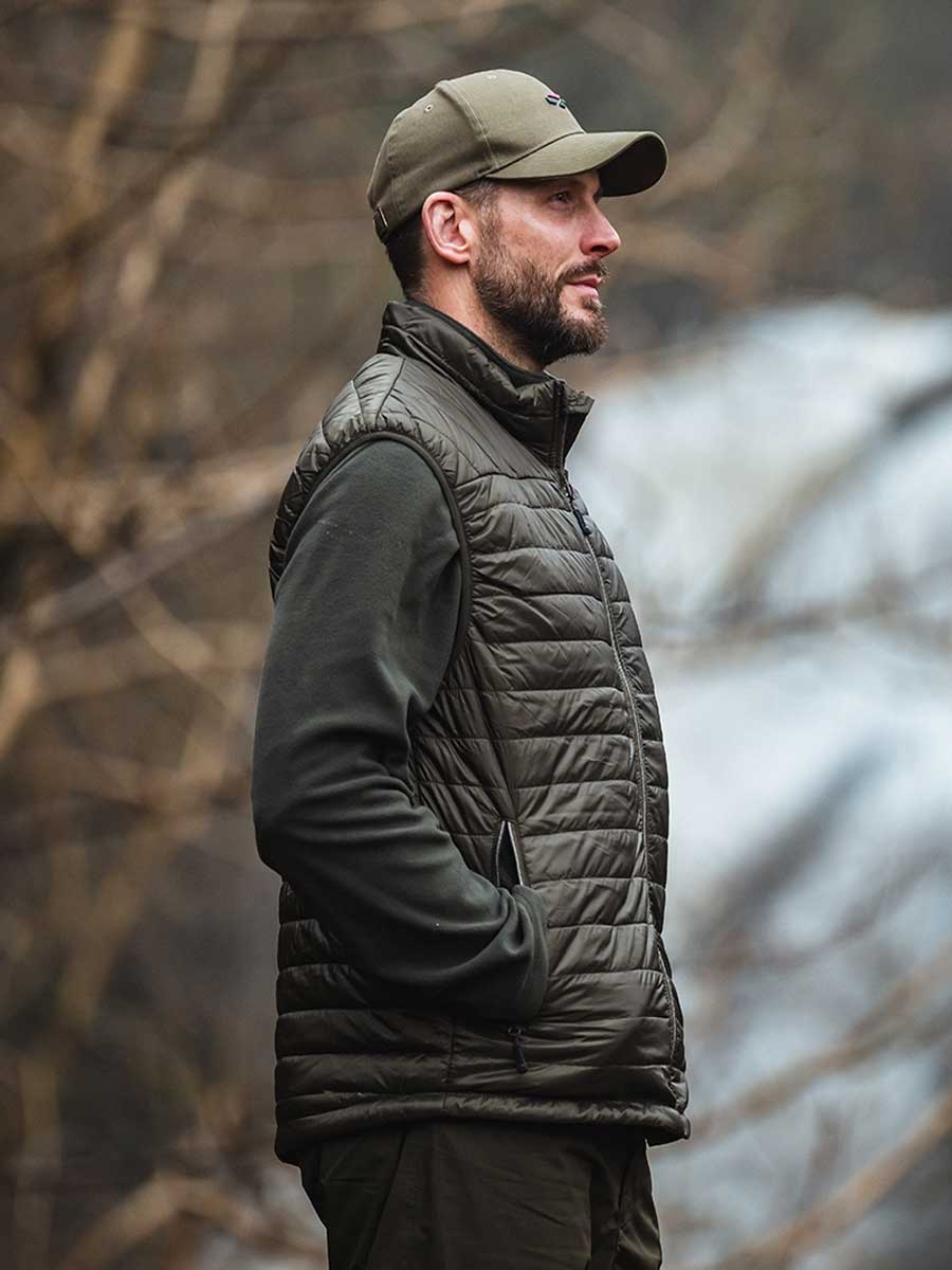 HOGGS OF FIFE Kingston Rip-Stop Gilet - Mens - Olive / Merlot - Image 4