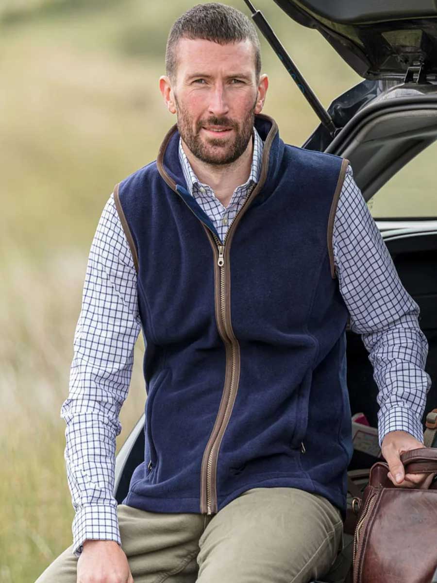 HOGGS OF FIFE Stenton Technical Fleece Gilet - Mens - Midnight Navy - Image 2