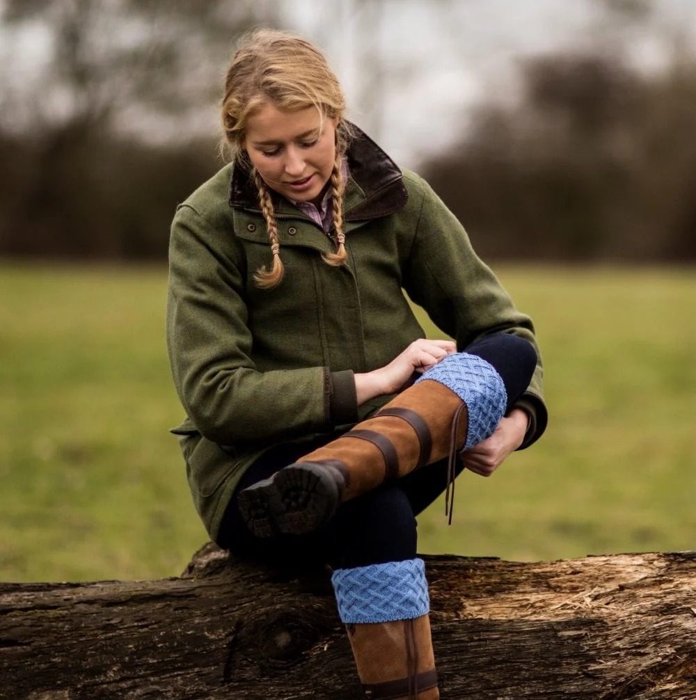 HOUSE OF CHEVIOT Lady Rannoch Shooting Socks - Womens - Bluebell - Image 2