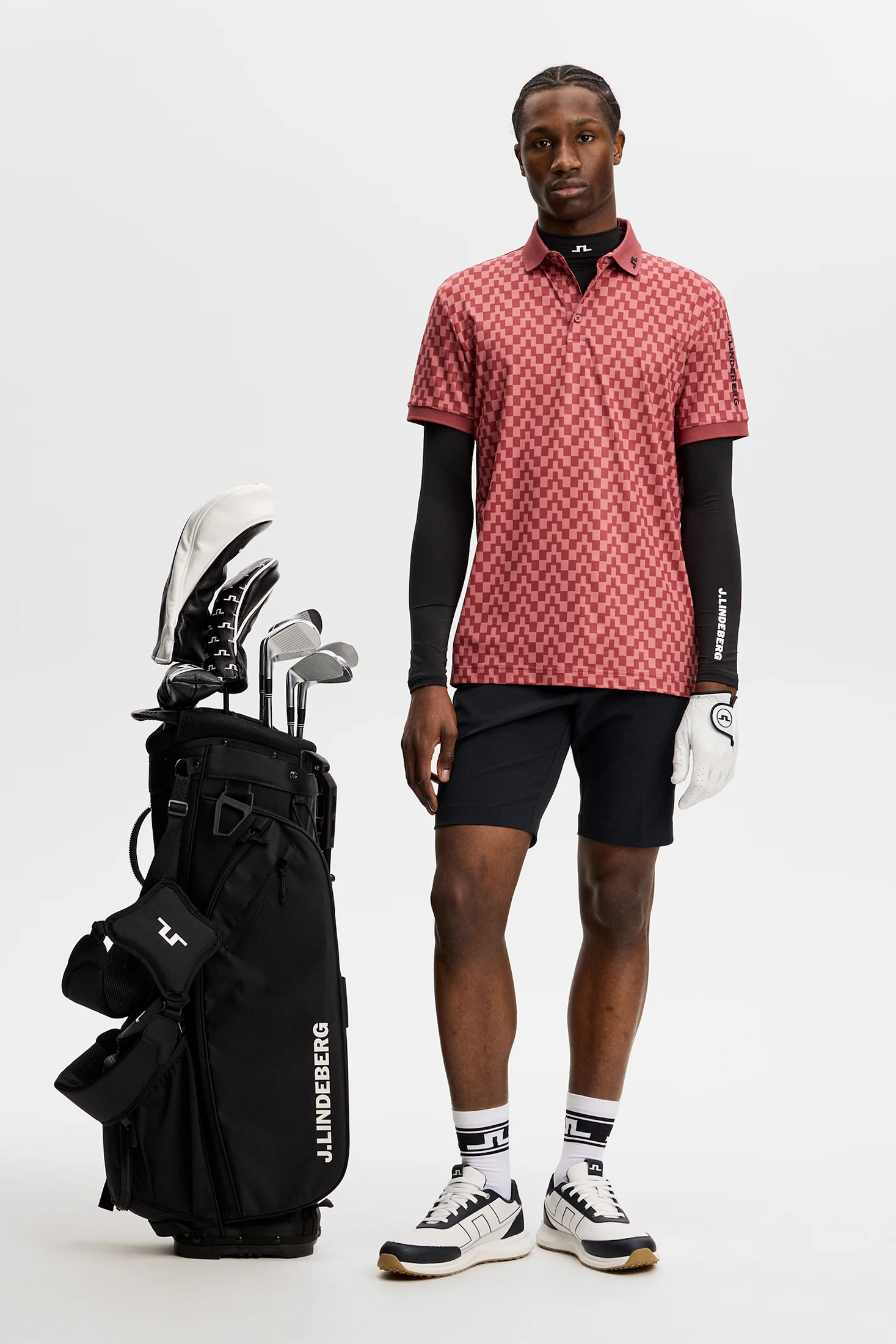 30% OFF - J.LINDEBERG Tour Tech Print Golf Polo Shirt – Men’s – Bridge Stack Apple Butter - Image 5