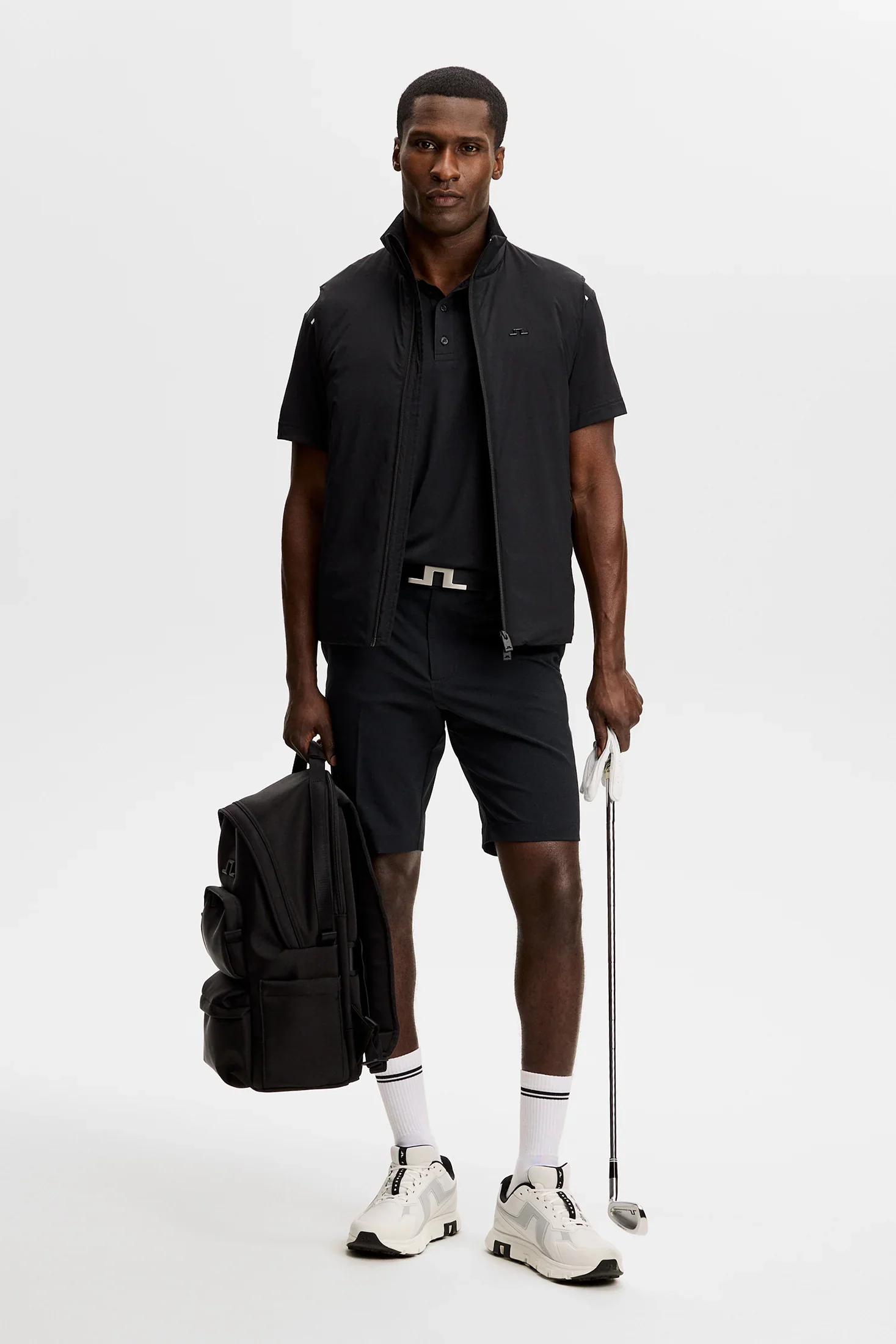 J.LINDEBERG Vent Golf Shorts – Men’s Lightweight Performance – Black - Image 4