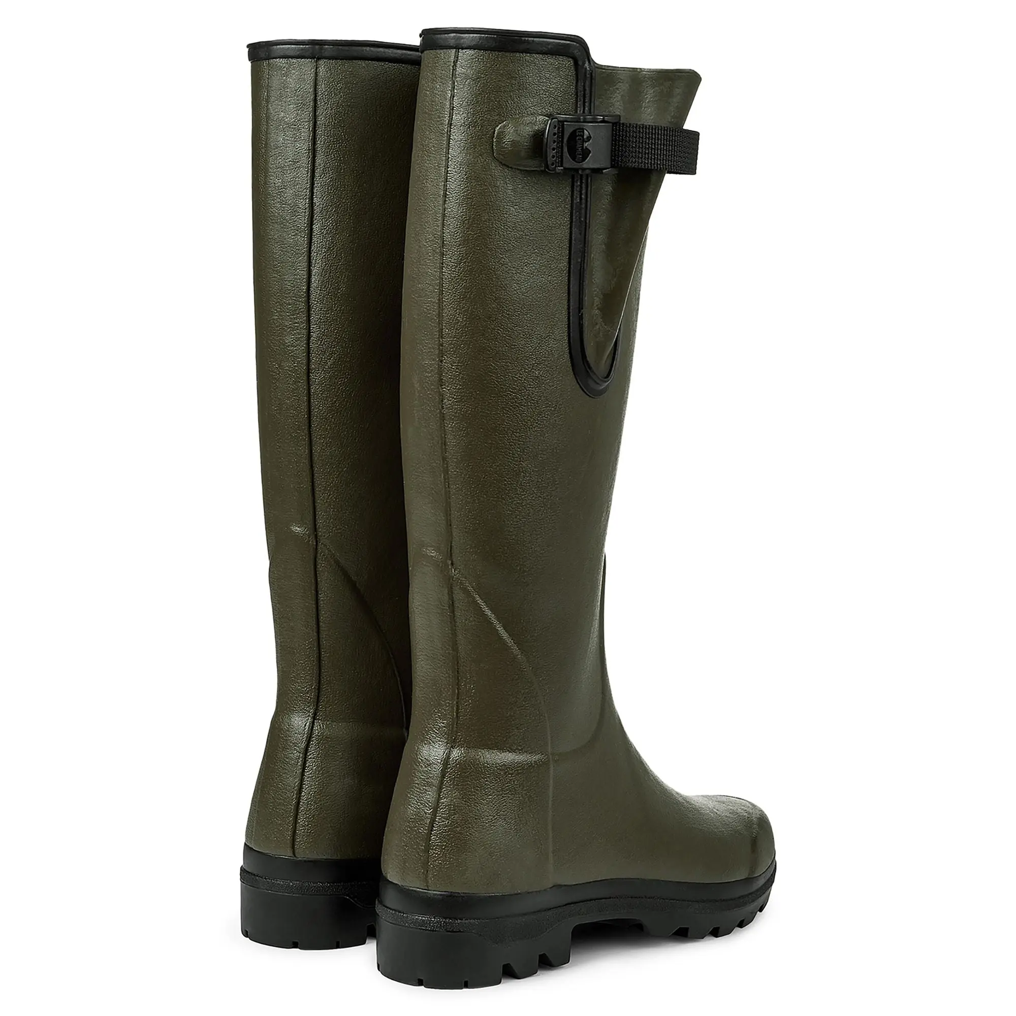 LE CHAMEAU Vierzon Boots - Ladies Jersey Lined - Dark Green - Image 3