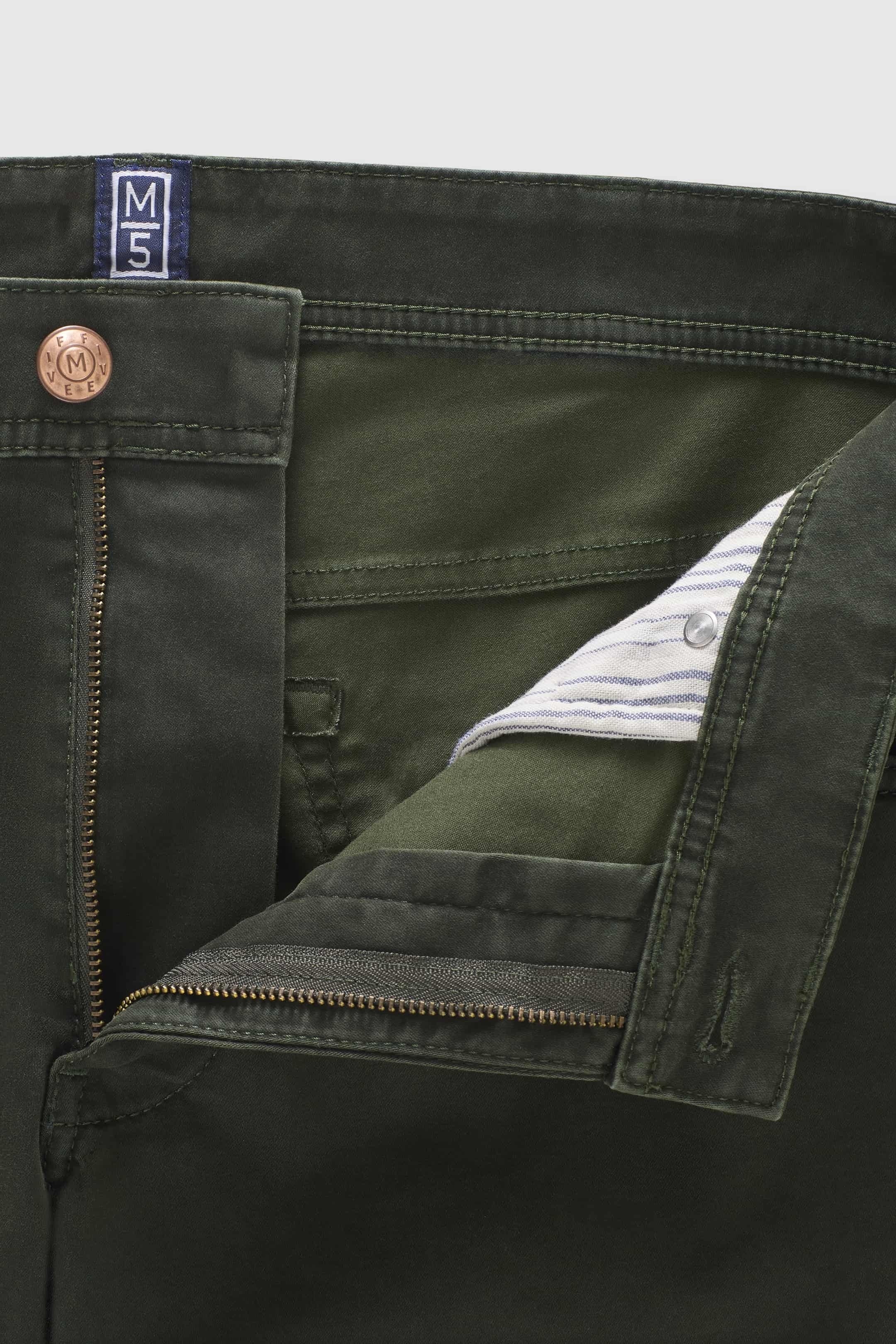 MEYER M5 6106 High Performance Satin Cotton Chinos – Dark Green - Image 5
