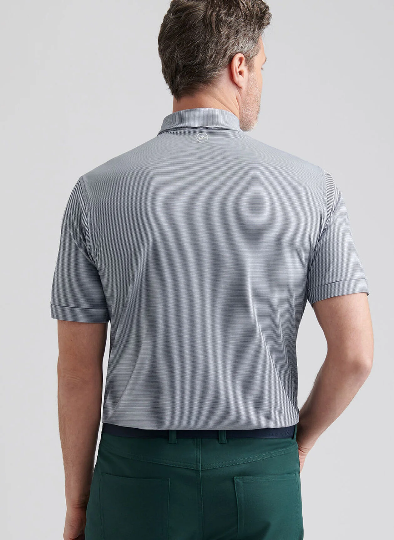 PETER MILLAR Jubilee Stripe Performance Jersey Polo Shirt – Men’s Classic Fit – Navy - Image 3