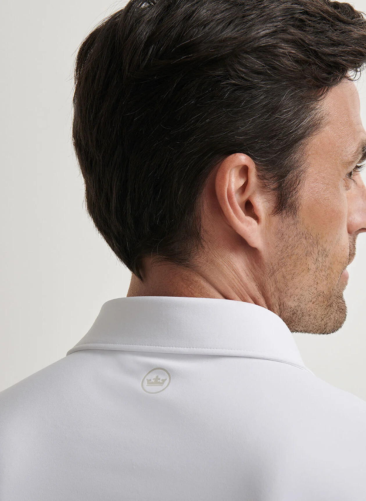 PETER MILLAR Solid Performance Jersey Polo Shirt - Men's Tailored Fit - White - Image 4