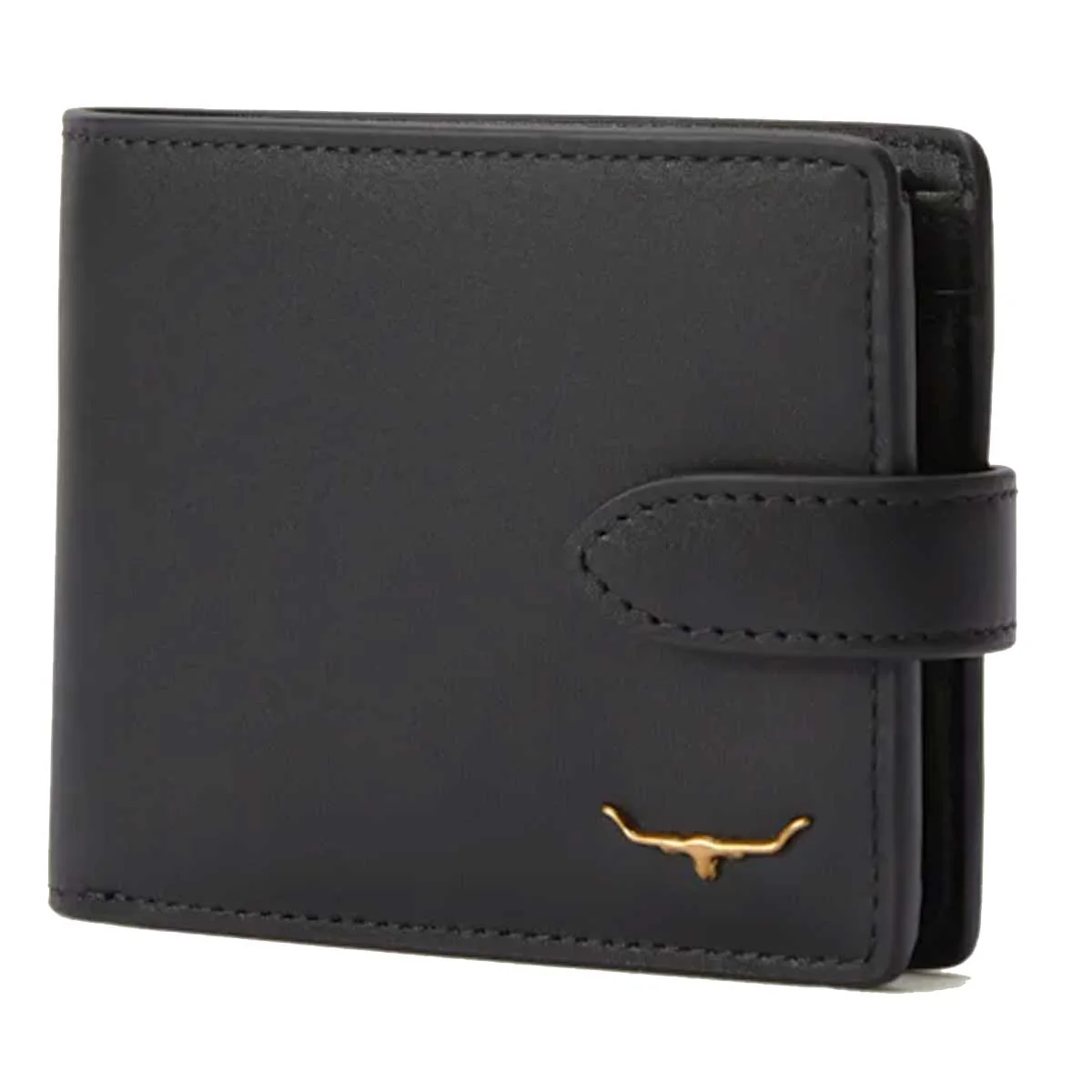 RM WILLIAMS Mens Leather Wallet with Coin Pocket & Tab - Black