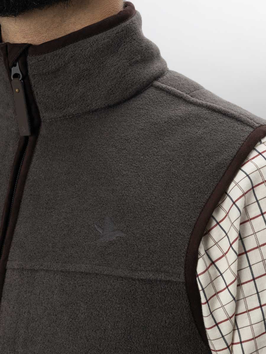 SEELAND Woodcock Earl Fleece Waistcoat - Mens - Dark Grey Melange - Image 2